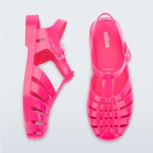 Melissa Kids Hot Pink Jelly Fisherman Sandals with Buckle
